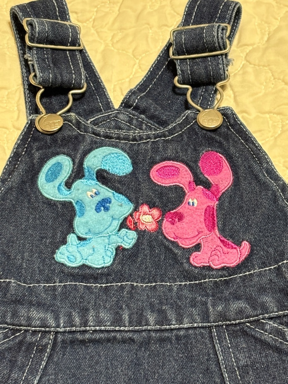 RARE Vintage 90’s Blues Clues TV Show Baby Girls Overall Dress Size 12 Months